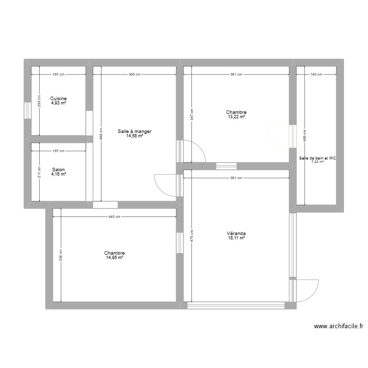 PLAN INITIAL MAISON. Plan de 7 pièces et 77 m2