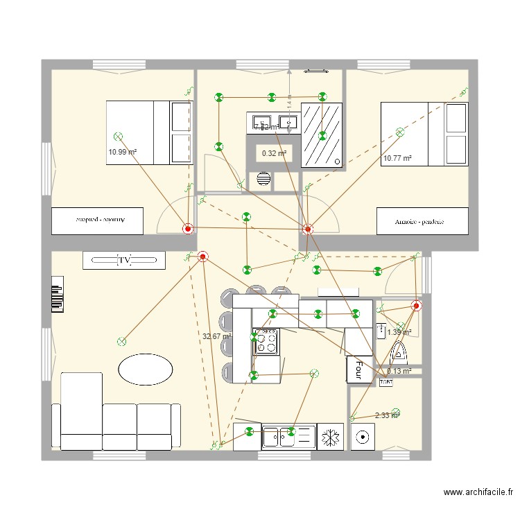 Eclairage appart GG. Plan de 0 pièce et 0 m2