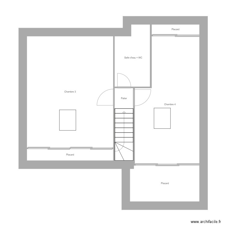 Mallek Etage 2. Plan de 8 pièces et 59 m2