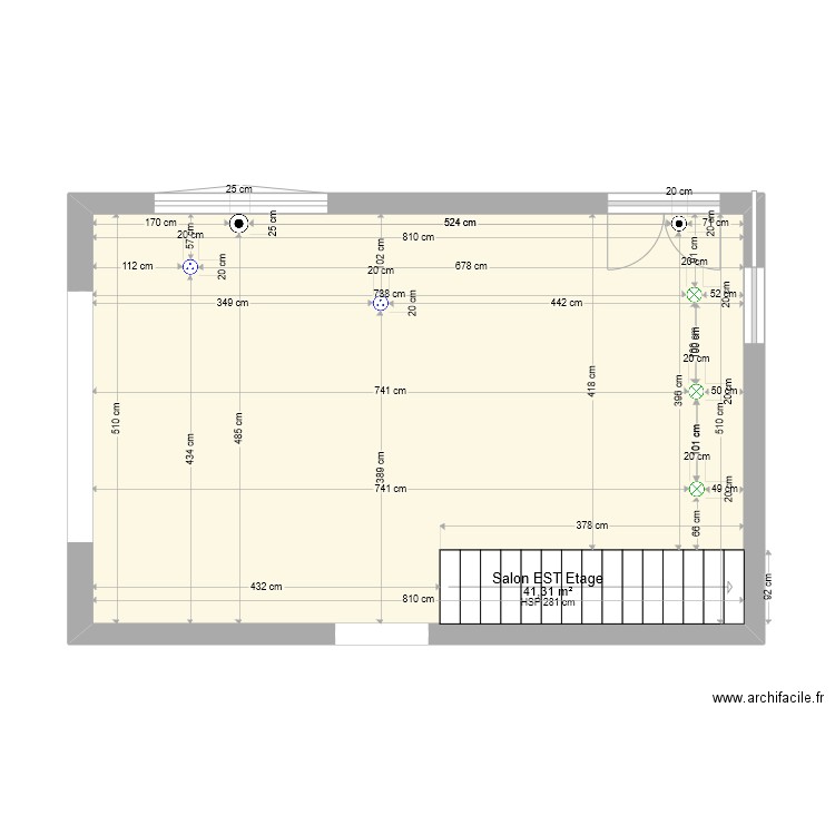 Salon Etage Sud. Plan de 0 pièce et 0 m2