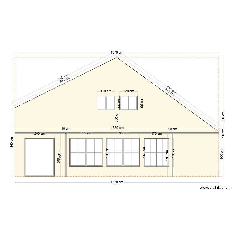 FACADE EST AVANT. Plan de 0 pièce et 0 m2