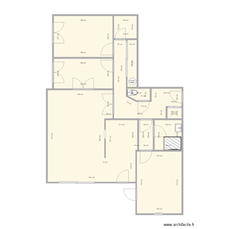 FAUCONNIER. Plan de 11 pièces et 86 m2