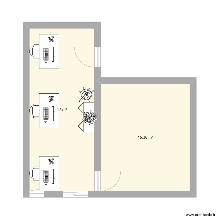 APA. Plan de 2 pièces et 32 m2