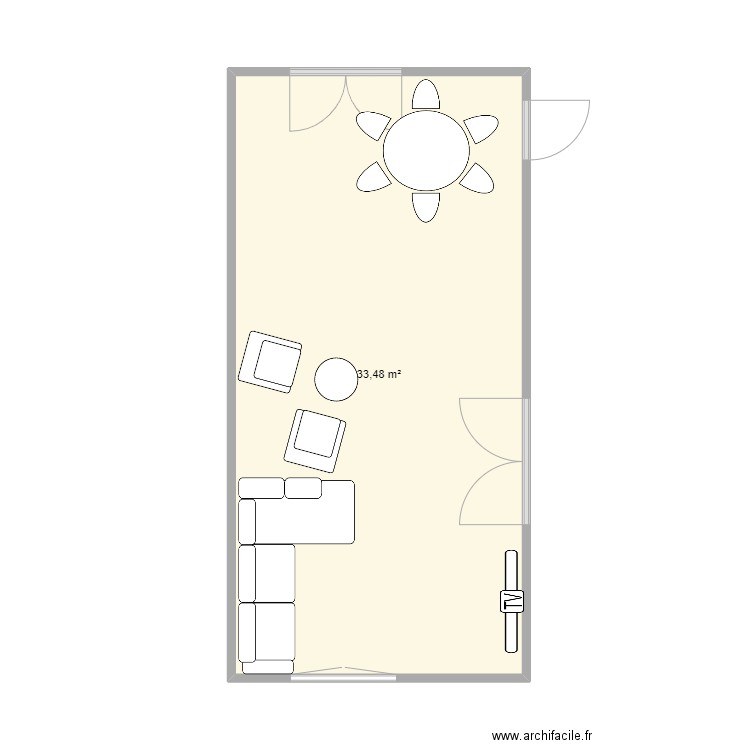 SEJOUR. Plan de 1 pièce et 33 m2