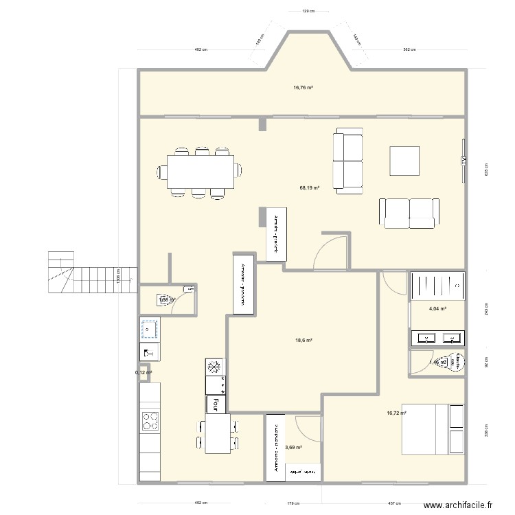 Pornichet De Gaulle RDC Base V2. Plan de 9 pièces et 131 m2