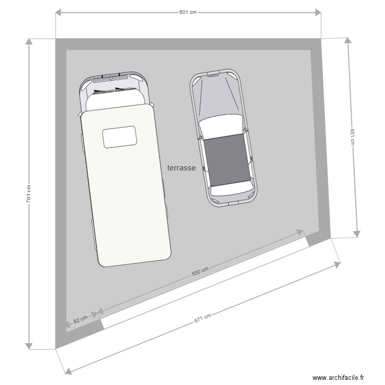 terasse. Plan de 0 pièce et 0 m2