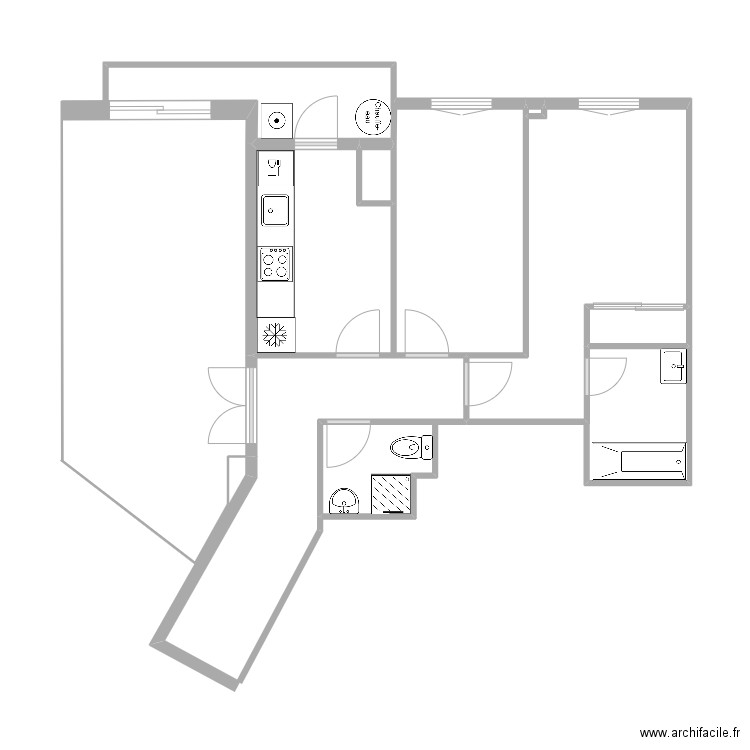 Espagne. Plan de 4 pièces et 12 m2