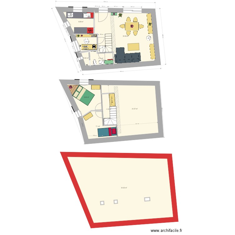 RDC V30. Plan de 0 pièce et 0 m2