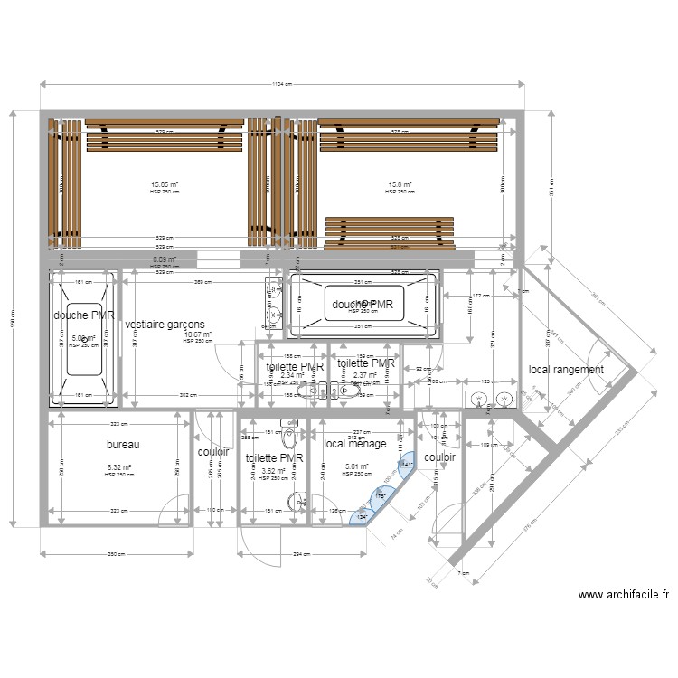 cotes du Dojo vestiaires filles et garçons. Plan de 0 pièce et 0 m2