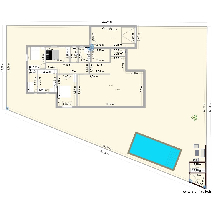 Plan Saubrigues. Plan de 8 pièces et 703 m2