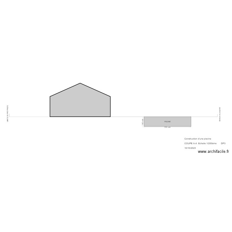 plan de coupe. Plan de 0 pièce et 0 m2