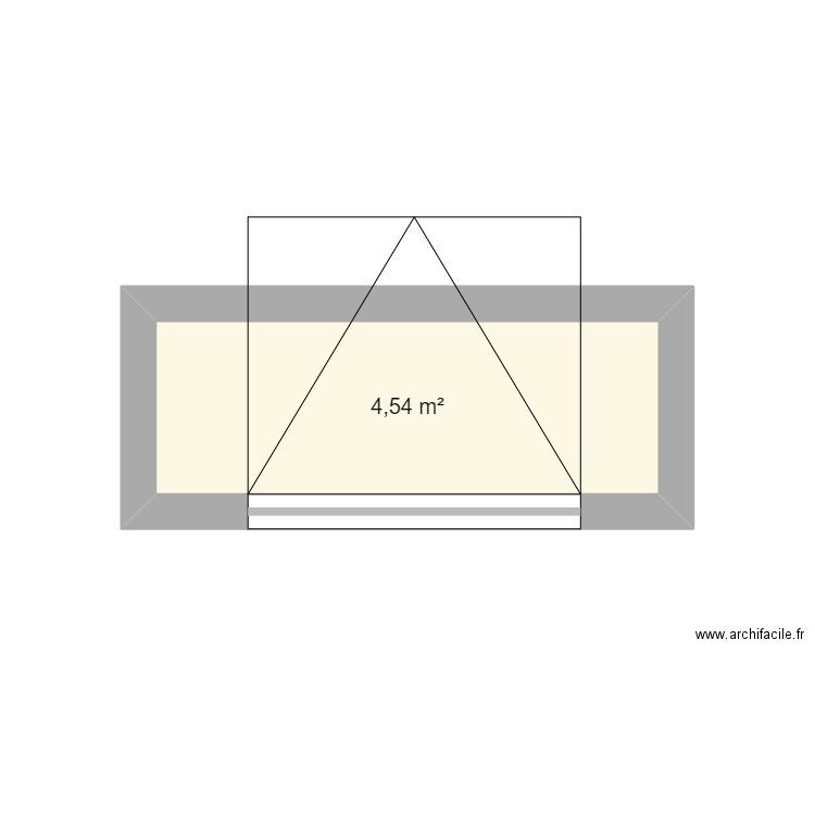 FACADE AVANT. Plan de 1 pièce et 5 m2