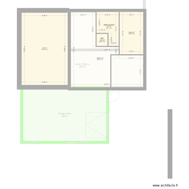 Sous sol Cernex. Plan de 9 pièces et 200 m2