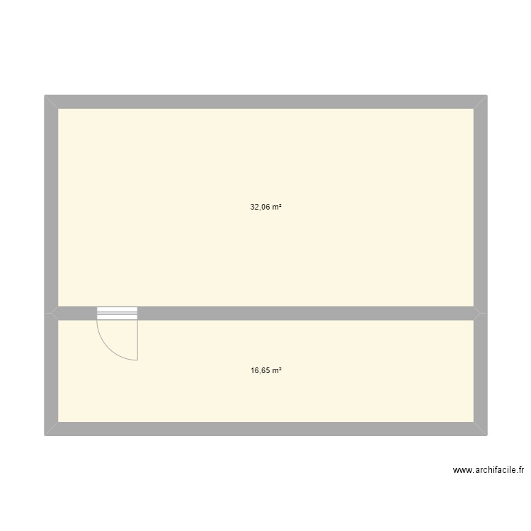 Salon extérieur . Plan de 2 pièces et 49 m2