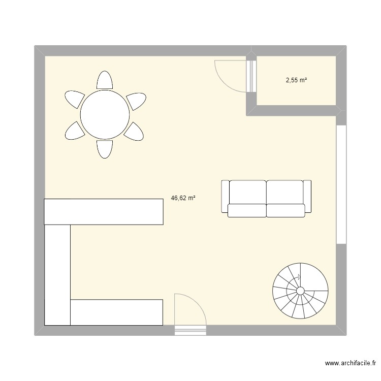 NOUVEAU PROJET RENO +1 n°3. Plan de 2 pièces et 49 m2