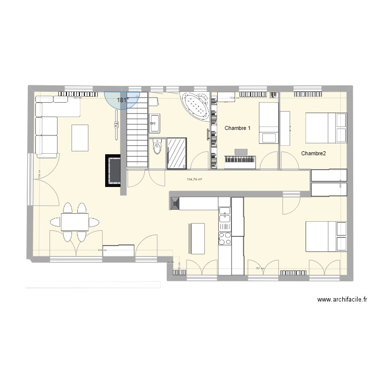 chalamont02. Plan de 1 pièce et 115 m2