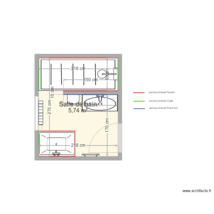 SDB DEROSIER. Plan de 0 pièce et 0 m2