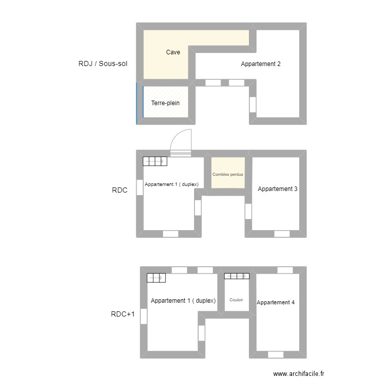 VERDU Pascal. Plan de 9 pièces et 41 m2