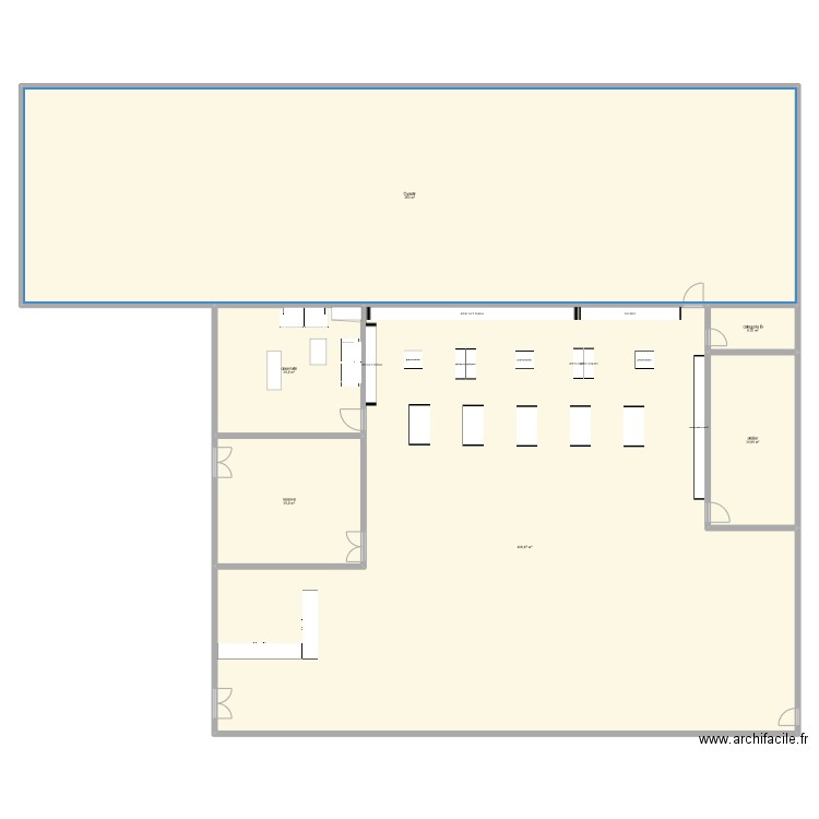 armurerie du futur. Plan de 6 pièces et 886 m2