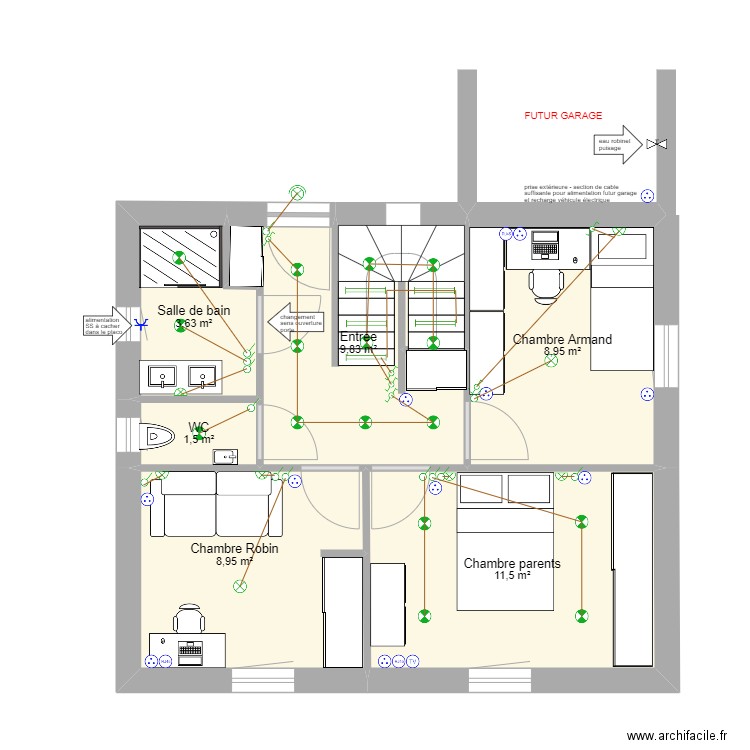 Plan électricité. Plan de 0 pièce et 0 m2