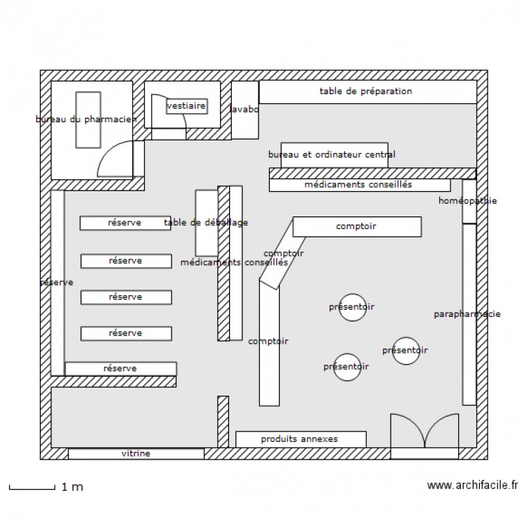 plan pharmacie. Plan de 0 pièce et 0 m2