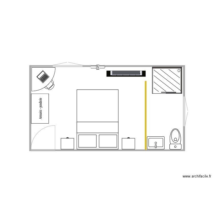 chambre cheminée. Plan de 0 pièce et 0 m2