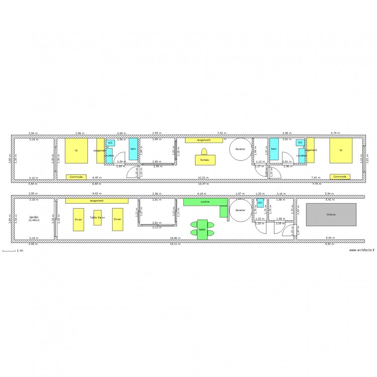 Maison longue. Plan de 0 pièce et 0 m2