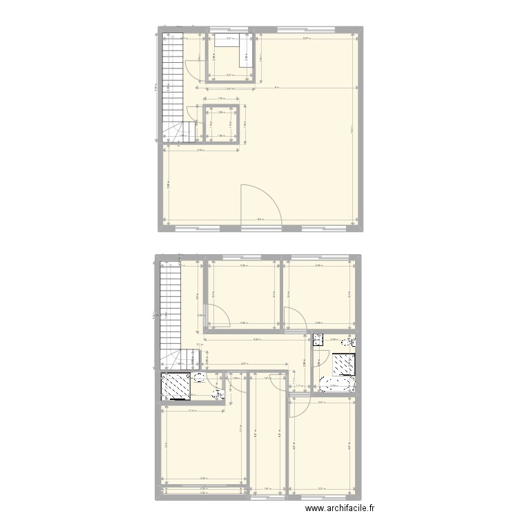 VILLA 3. Plan de 12 pièces et 192 m2