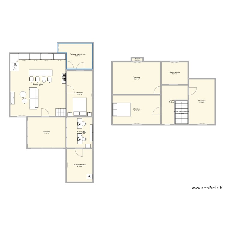 Nouvelle maison. Plan de 13 pièces et 149 m2