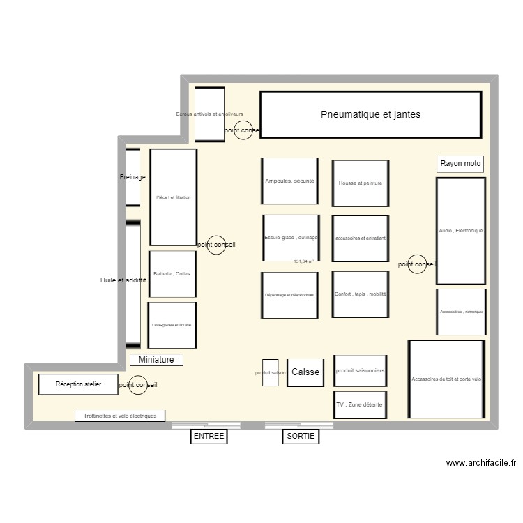 AUTOBACS PLAN . Plan de 1 pièce et 151 m2