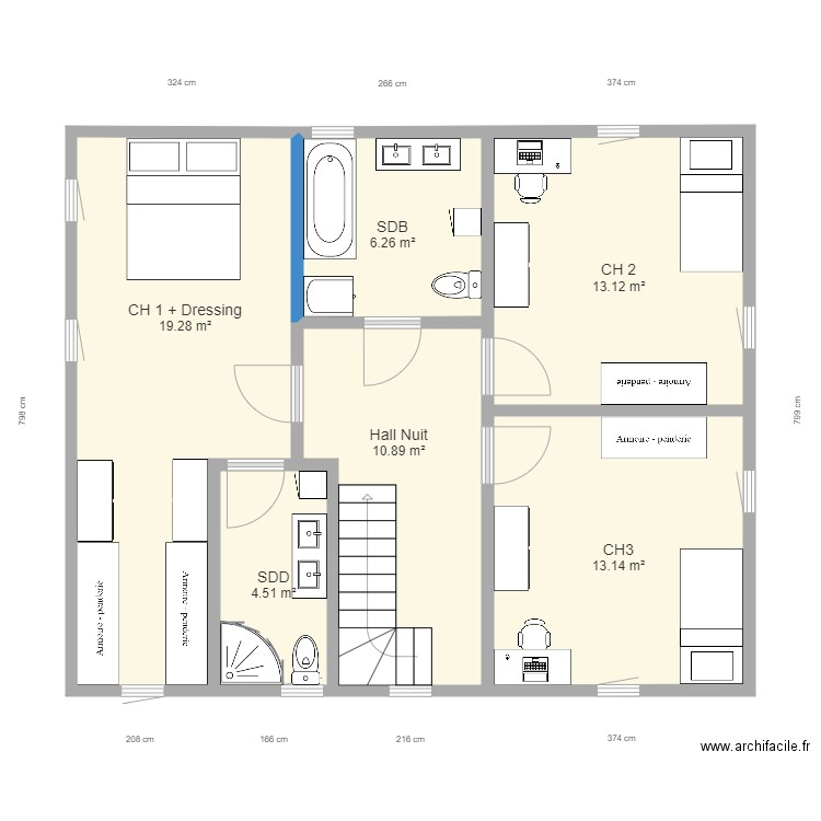 Maison étage. Plan de 0 pièce et 0 m2