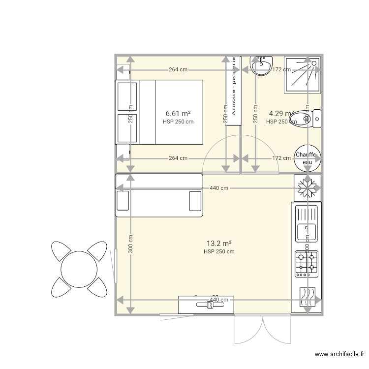 chalet 25m2 V1. Plan de 0 pièce et 0 m2