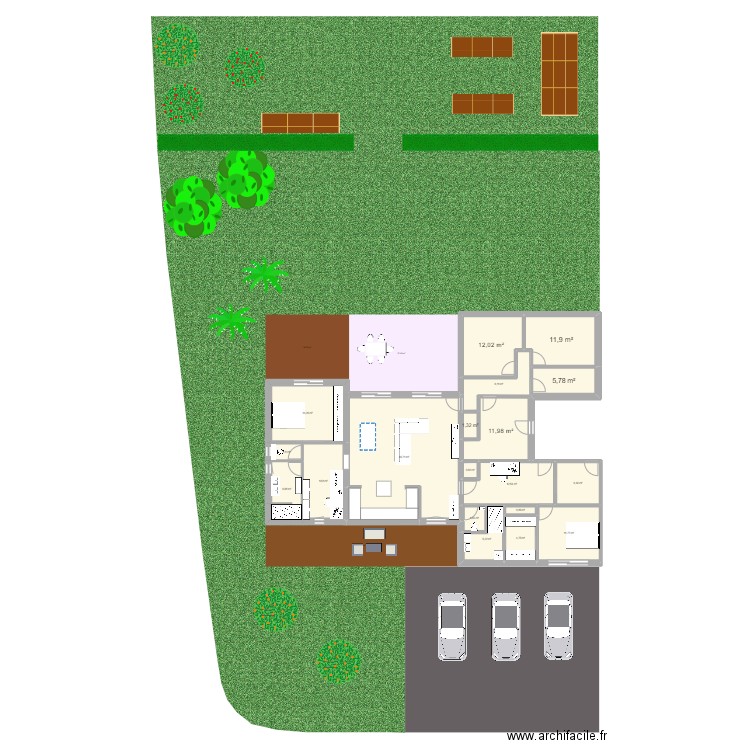 olbreuse test garage2. Plan de 19 pièces et 173 m2