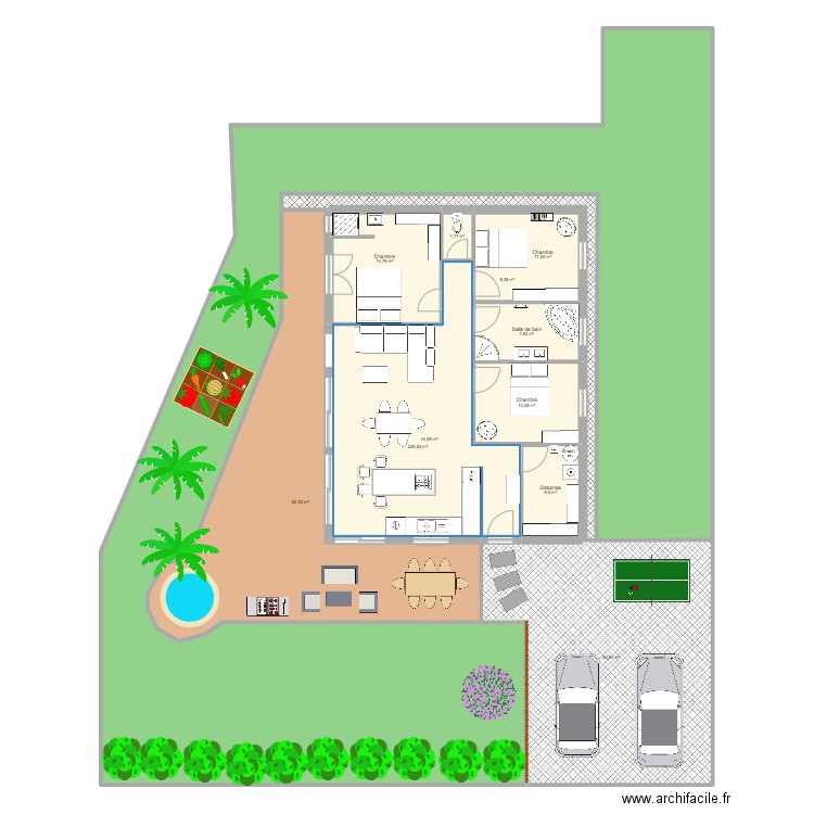 Seignosse2. Plan de 11 pièces et 456 m2