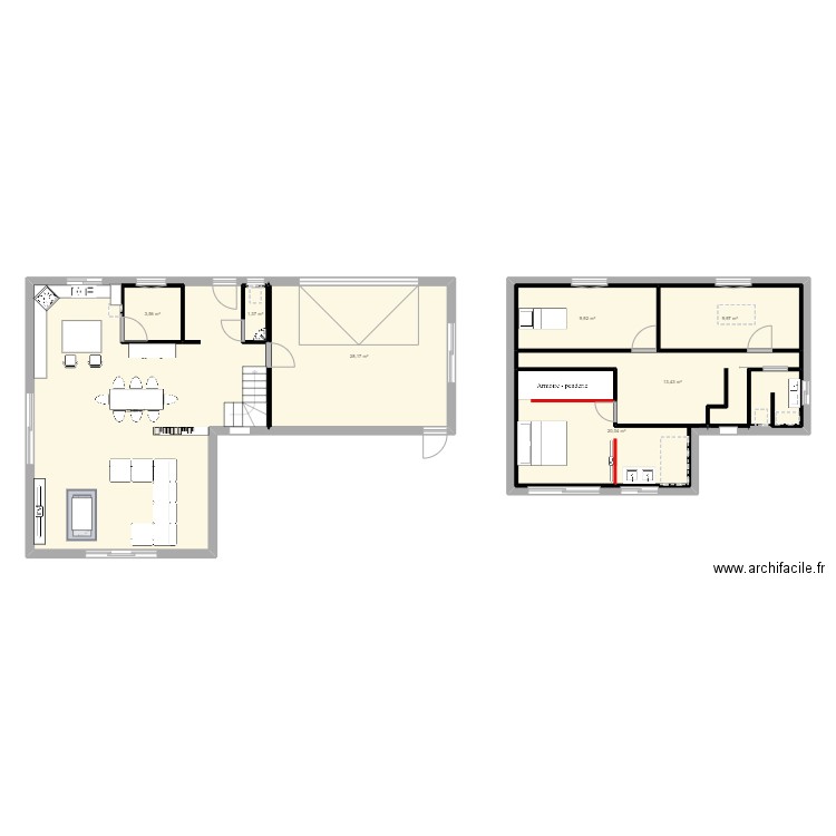 maison margaux guillaume. Plan de 8 pièces et 146 m2