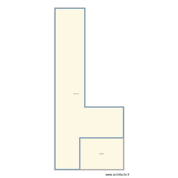 DEVARENNE. Plan de 2 pièces et 105 m2