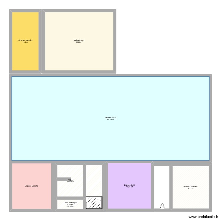 hal4me. Plan de 8 pièces et 261 m2