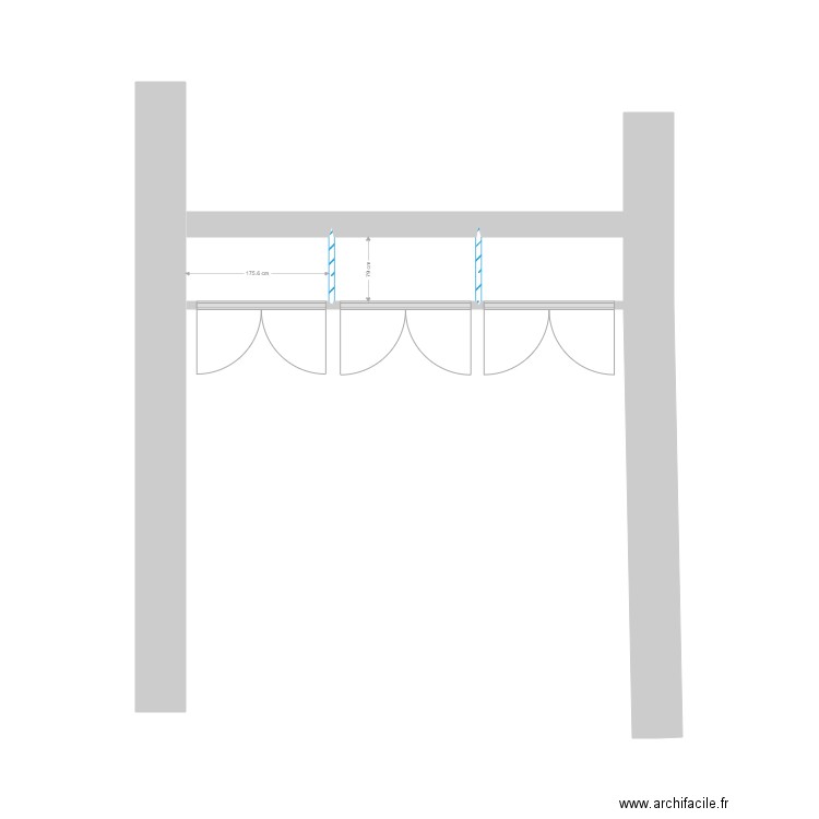 PLACARD STOCKAGE. Plan de 2 pièces et 3 m2