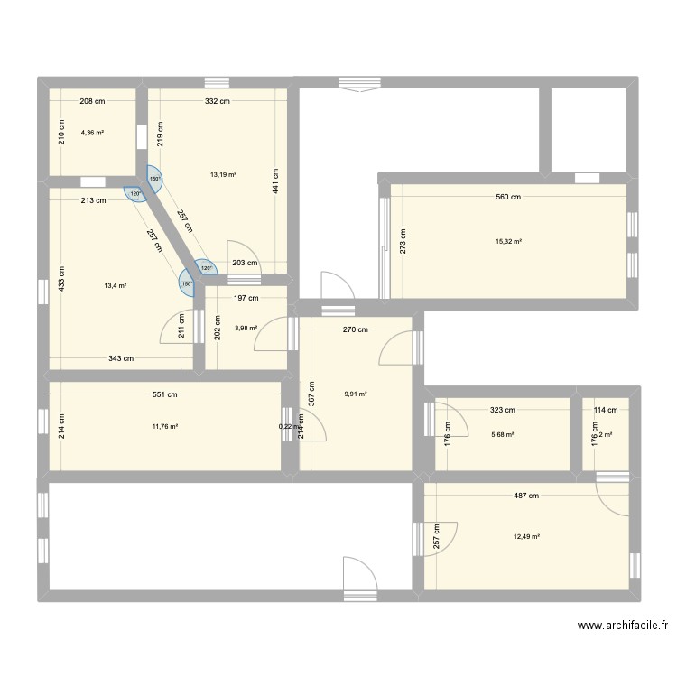 Casanova. Plan de 11 pièces et 92 m2