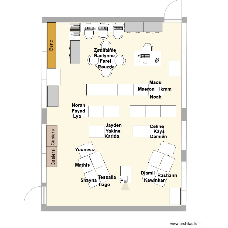 Classe P3 Groupe de 3-4 HOMOGENE. Plan de 1 pièce et 65 m2