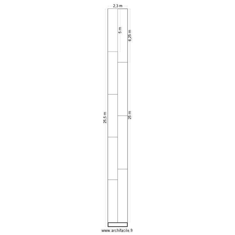 zone centrale. Plan de 2 pièces et 51 m2