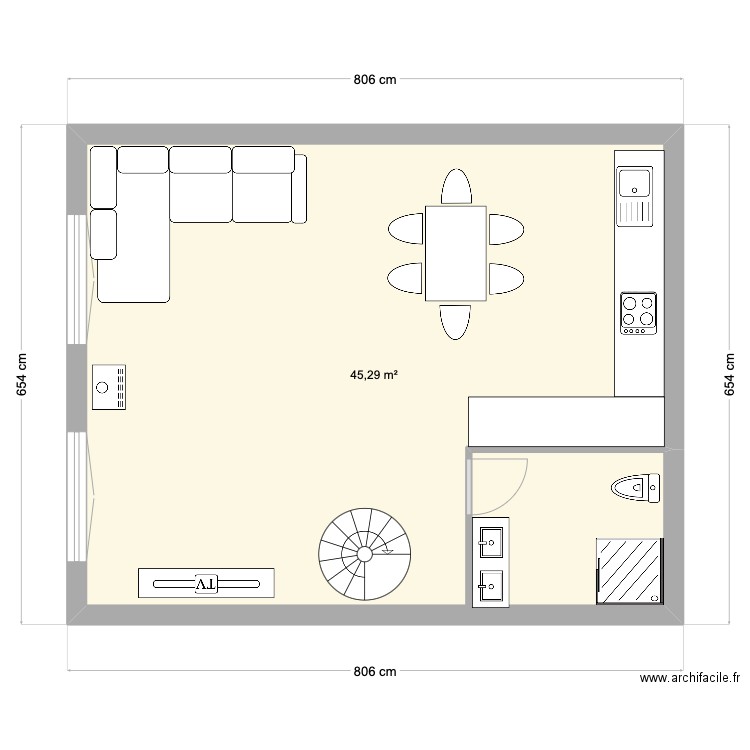 st Remy 2. Plan de 1 pièce et 45 m2