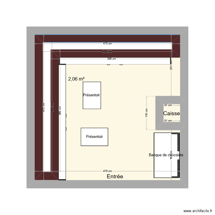 Deneuville. Plan de 3 pièces et 24 m2