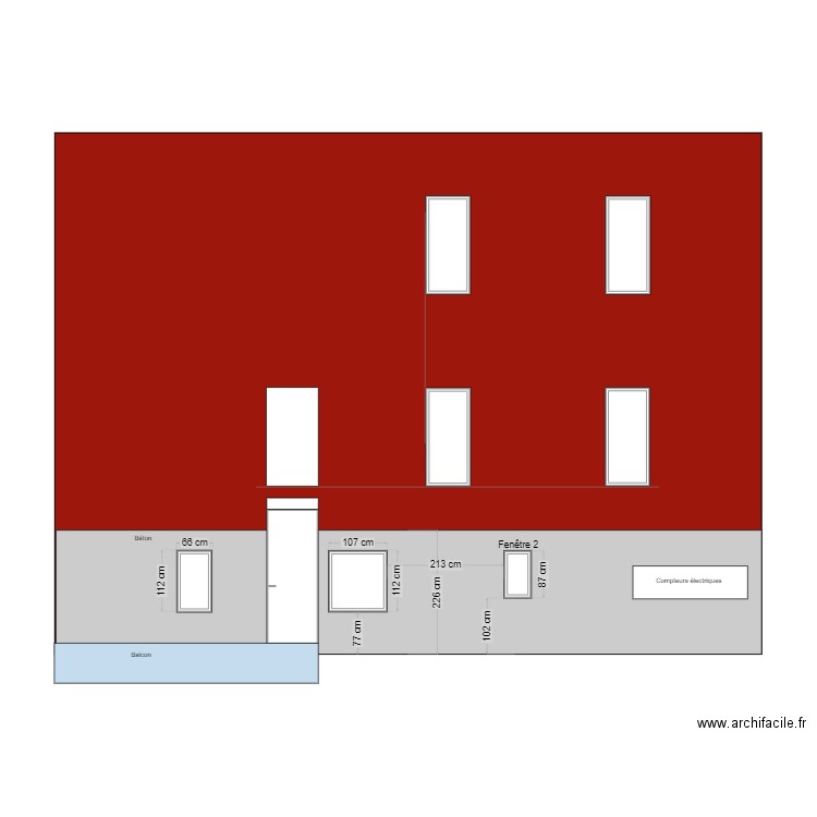 Façade latérale fenêtre avant travaux. Plan de 0 pièce et 0 m2