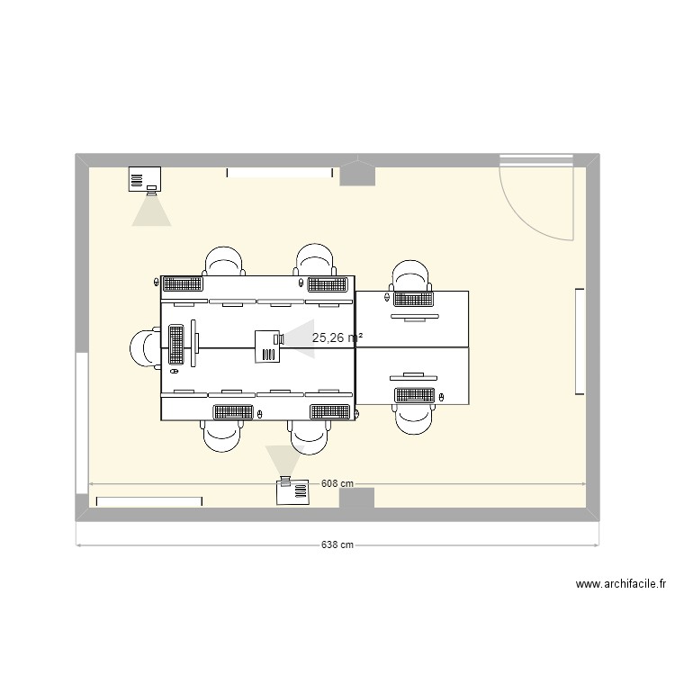 Salle DDO. Plan de 1 pièce et 25 m2