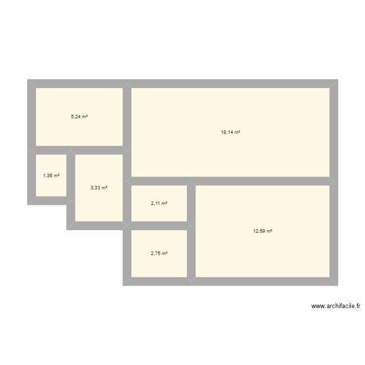 Appartement. Plan de 7 pièces et 46 m2