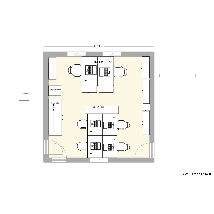 Metro 1. Plan de 1 pièce et 30 m2