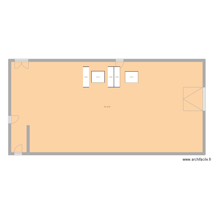 attelier. Plan de 1 pièce et 181 m2