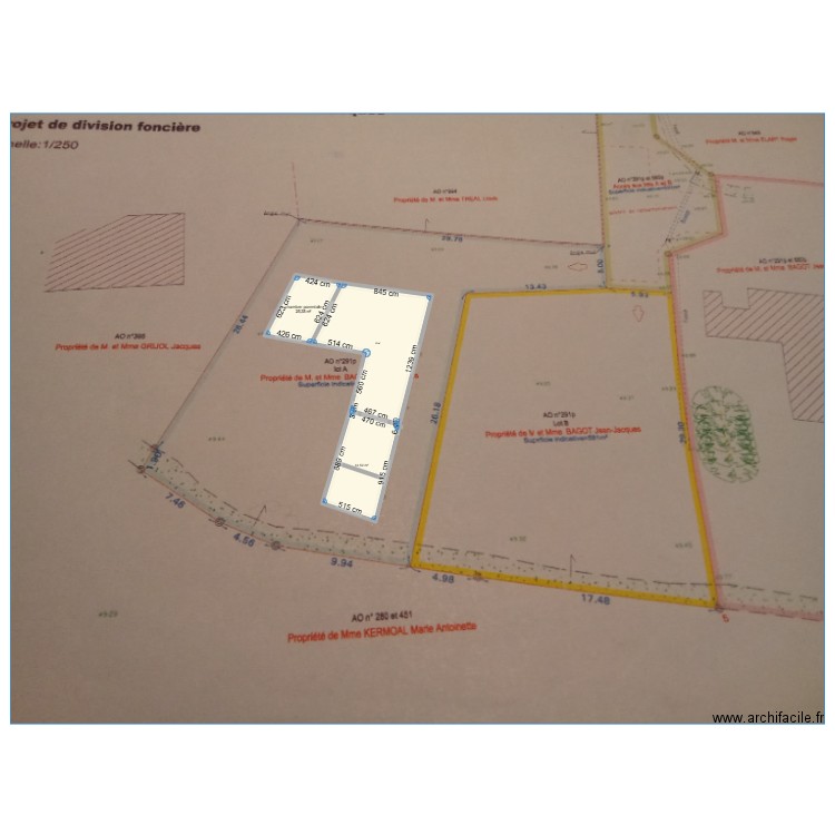 maison cadastre. Plan de 3 pièces et 153 m2