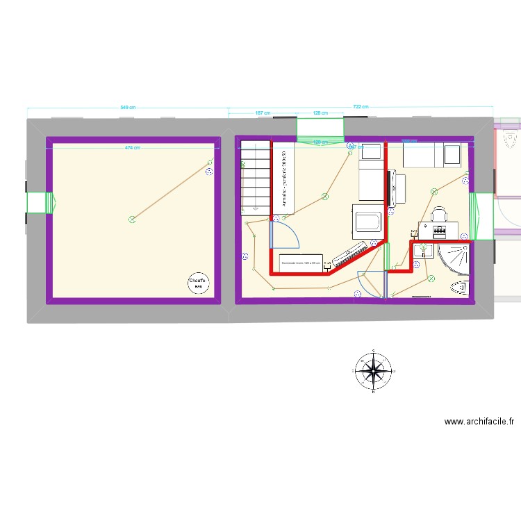 lucie electricite. Plan de 16 pièces et 176 m2